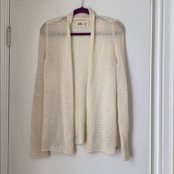 Hollister Cream Knit Sweater Cardigan 